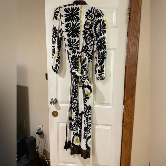 ZARA  PRINTED WRAP DRESS ECRU SIZE S BLOGGERS FAVORITE 💕 ❤️ - Picture 16 of 16